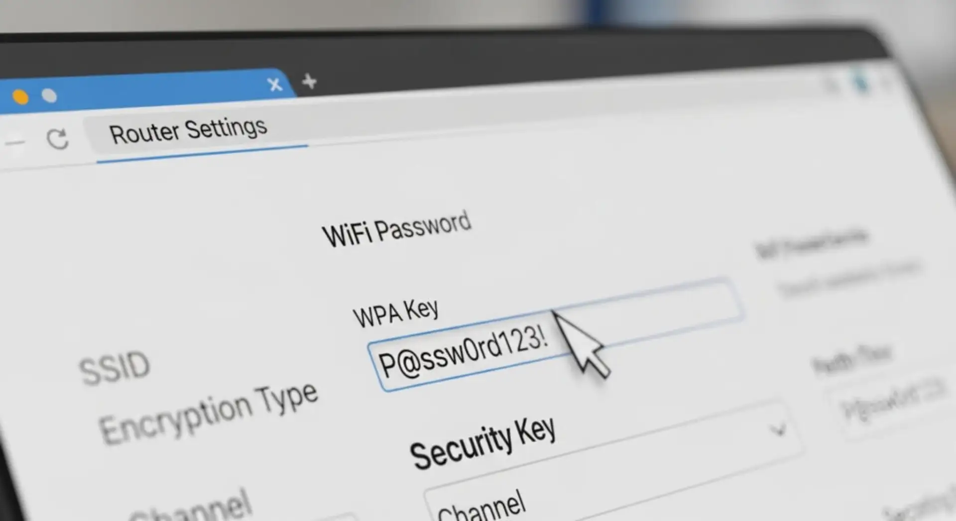 Etisalat WiFi router settings page showing the option to change the WiFi password.