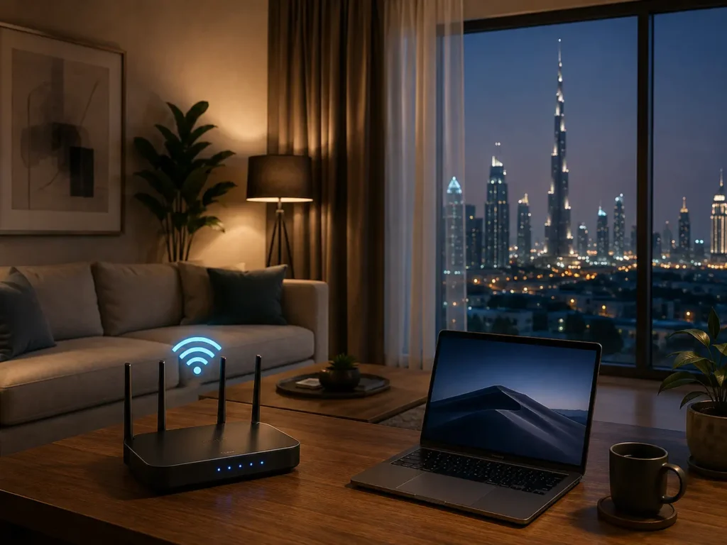 Modern Dubai home with reliable WiFi and IT support technology