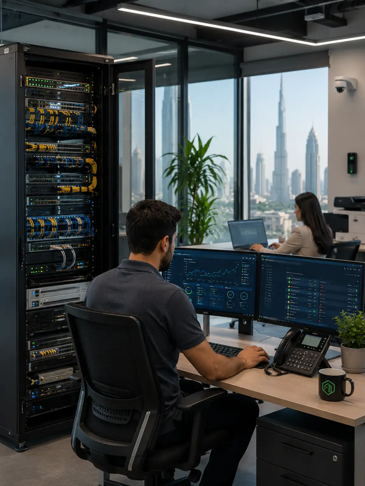 Business IT support in Dubai with server infrastructure and network monitoring