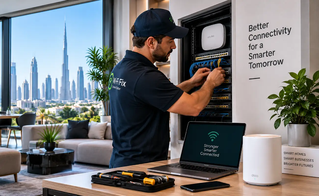 Wi-Fi Technician Overlooking Dubai